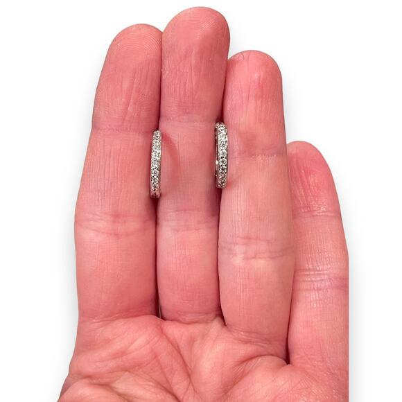 925 Sterling Silver Small Hoop Earrings 12MM - Picture 6 of 6